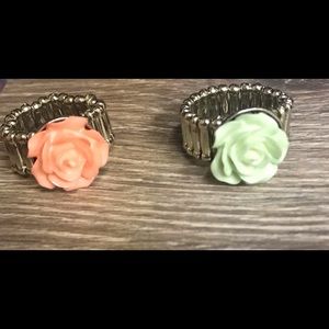 Set of two stretchy band rings NEW nickel FREE